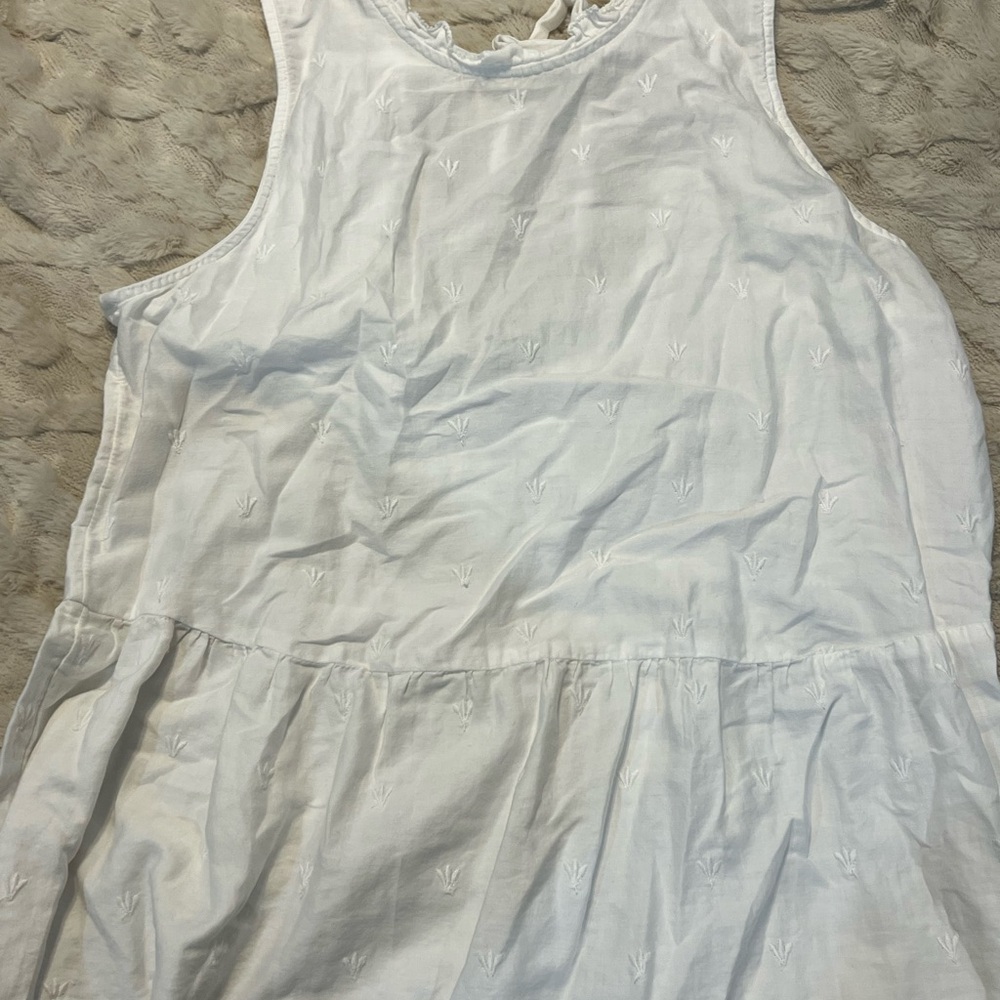 White Sleeveless Embroidered Top